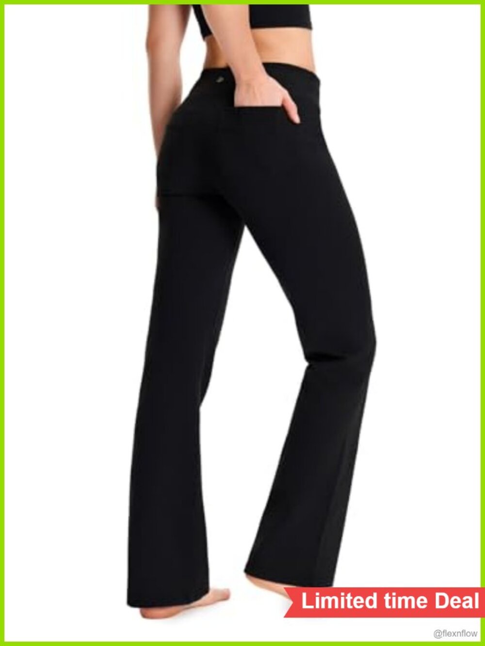 Bootcut Yoga Pants with Back Pockets, 31" Inseam, Nylon Stretch
